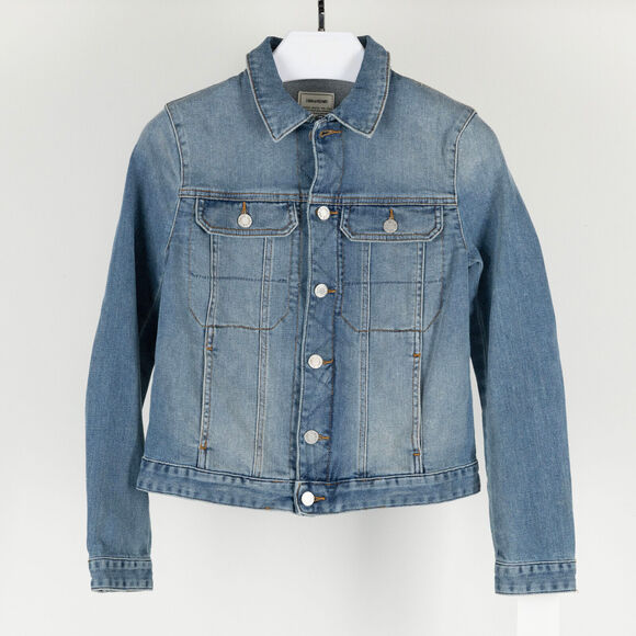 Zadig & Voltaire Women Kioky Denim Jacket Blue Size M - Picture 1 of 9